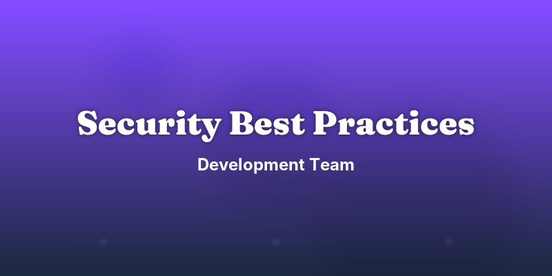 Security Best Practices